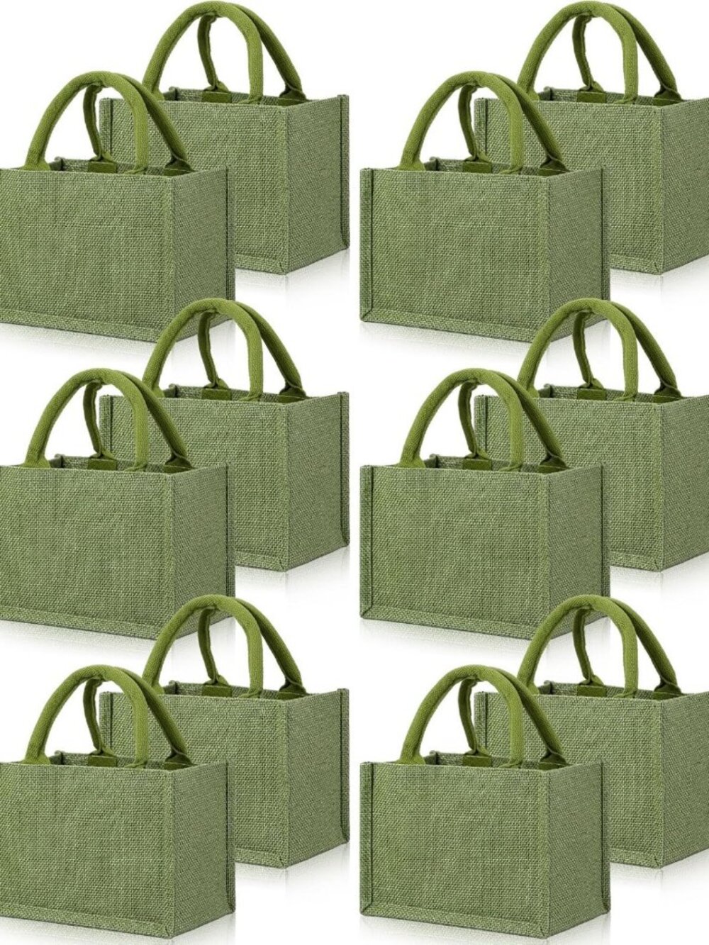 12 Pcs Mini Burlap Tote Bags - Reusable Jute Gift Bags with Handles for Weddings